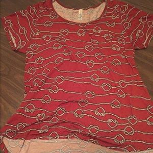 Large LulaRoe Nautical Knot Heart Classic Tee